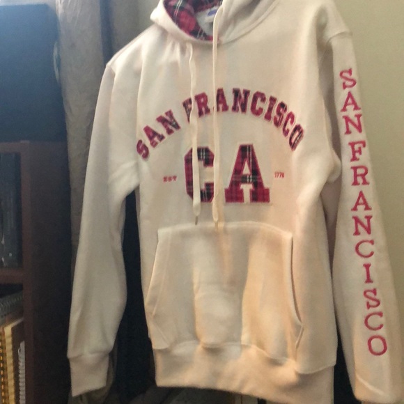 White  San Francisco hoodie - Picture 2 of 3